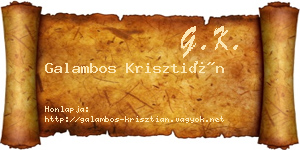 Galambos Krisztián névjegykártya